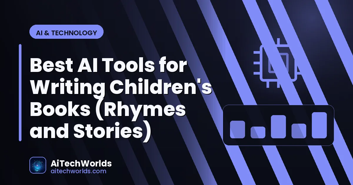 AI writing assistant on laptop screen with text — best ai tools for writing childrens books AI children's book writer