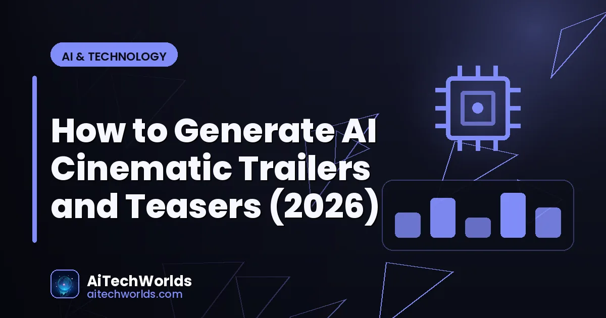 cinematic movie trailer scene with dramatic lighting — AI trailer generator promotional