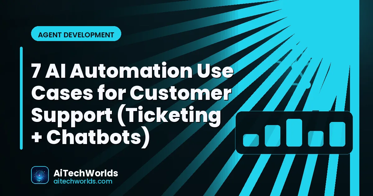 AI chatbot handling customer support tickets automatically — support automation
