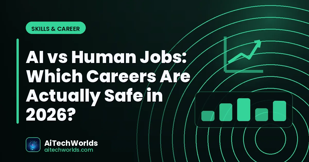 tech professional at desk with career development — ai vs human jobs ai proof careers 2025