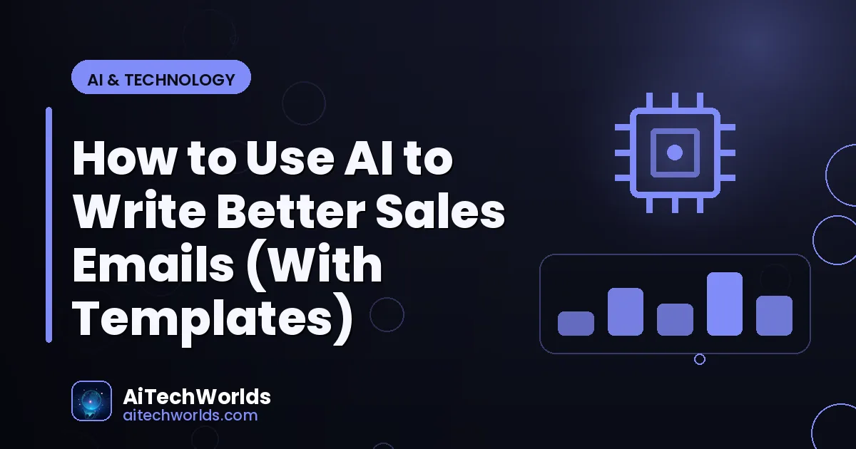 AI writing assistant on laptop screen with text — how to use ai to write better sales emails AI sales email templates