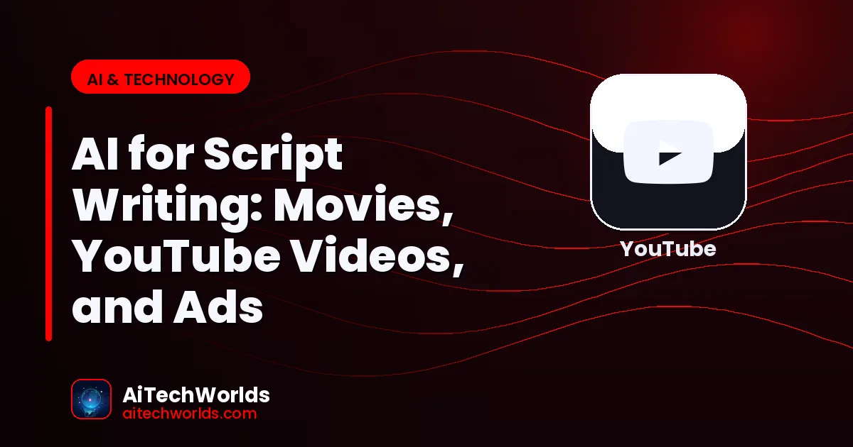 AI writing assistant on laptop screen with text — ai for script writing AI script generator